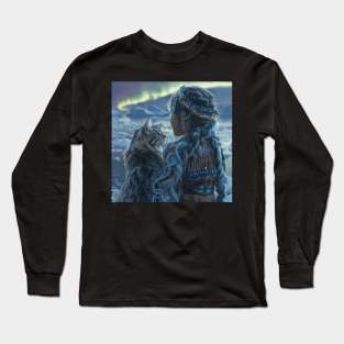 Inuit Child With A Cat Long Sleeve T-Shirt
